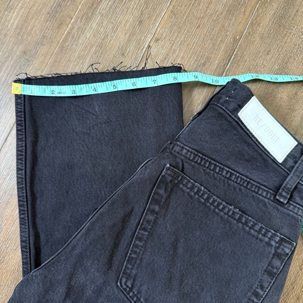 Re/Done High Rise Loose in Washed Black Straight leg 90s ripped distressed - Picture 5 of 13